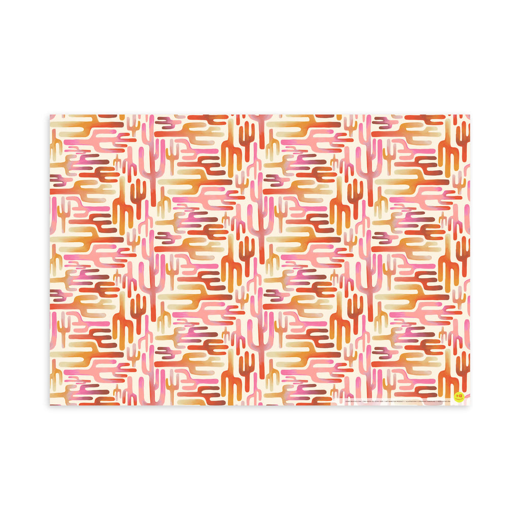 Painted Cactus, Warm, Flat Wrap, Single-Sided, Set of 3