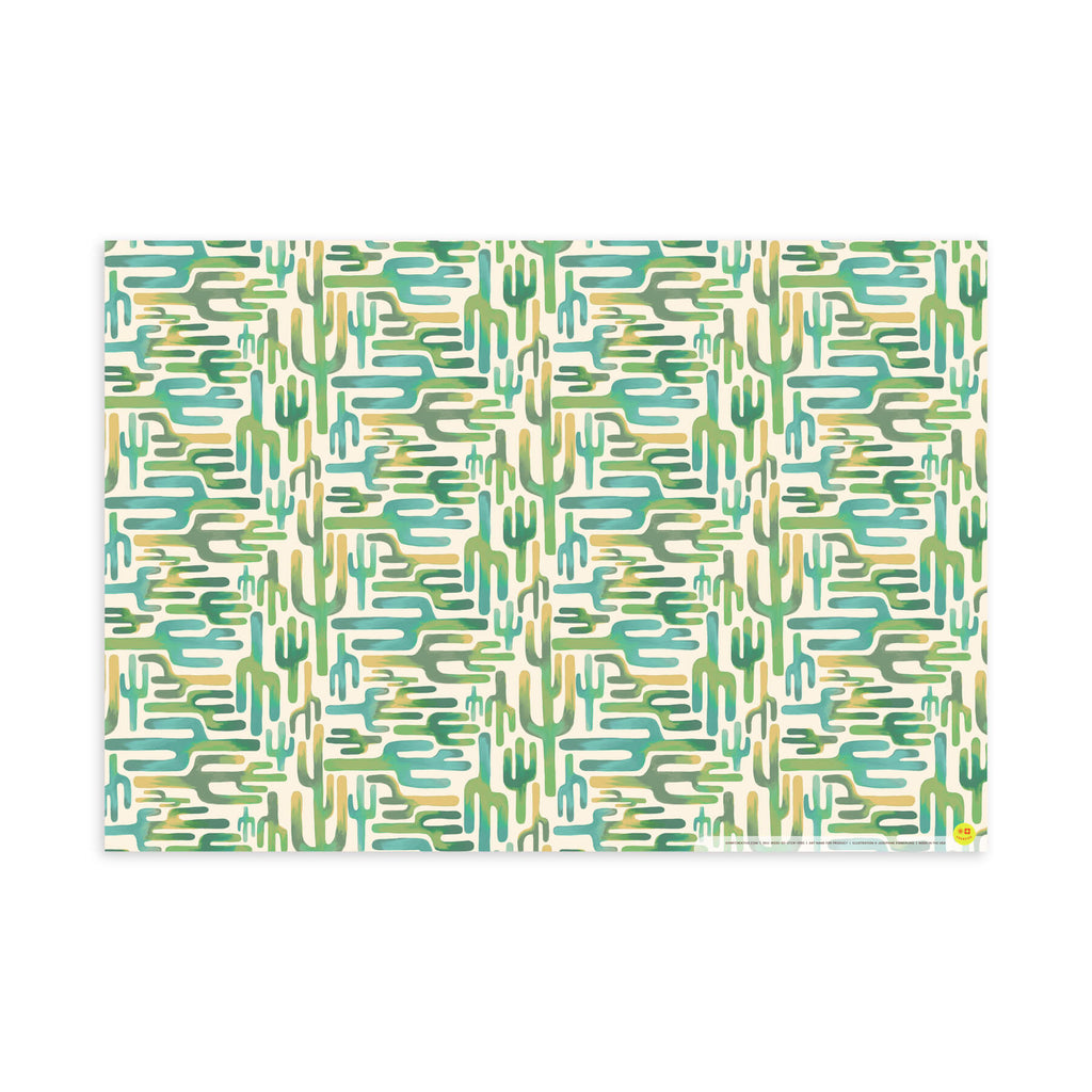 Painted Cactus, Cool, Flat Wrap, Single-Sided, Set of 3