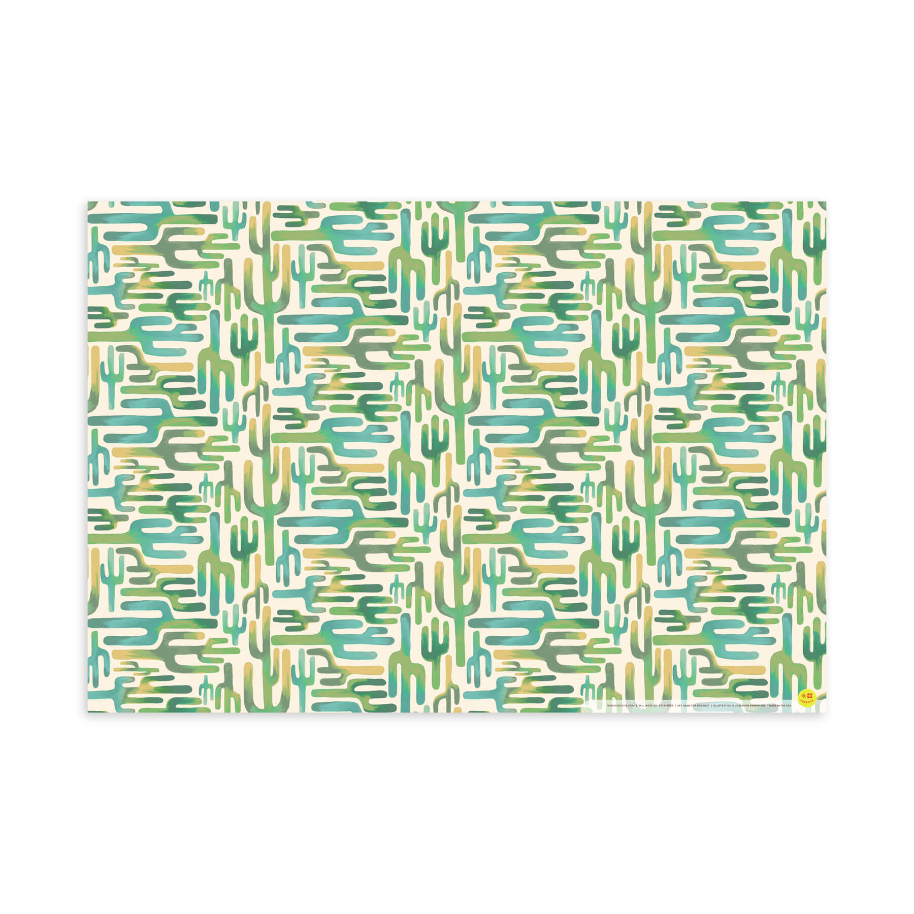 Painted Cactus, Cool, Flat Wrap, Single-Sided, Set of 3