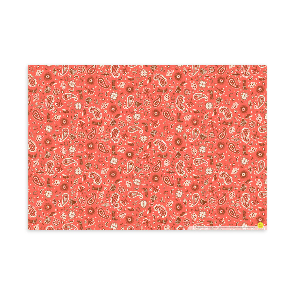 Bandana, Coral, Flat Wrap, Single-Sided, Set of 3