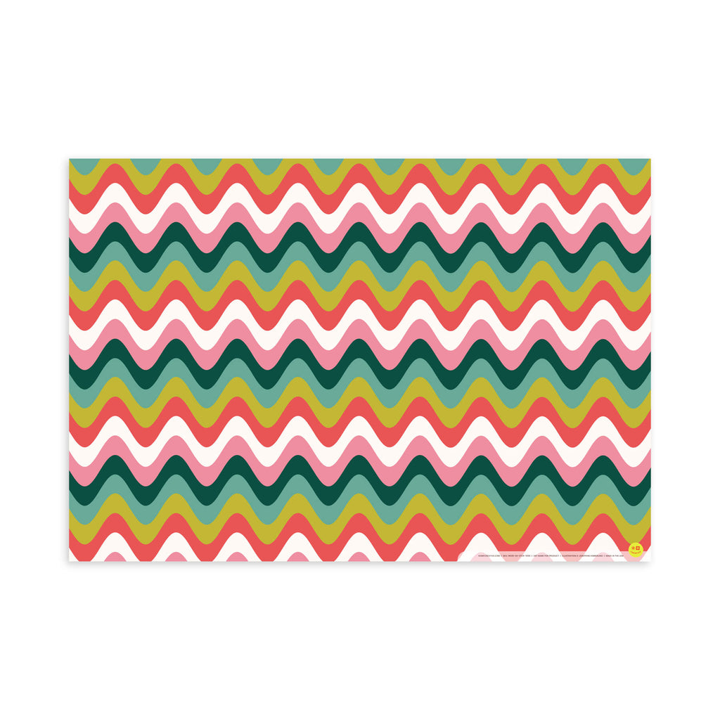 Rickrack Stripe, Holiday Flat Wrap, Single-Sided, Set of 3
