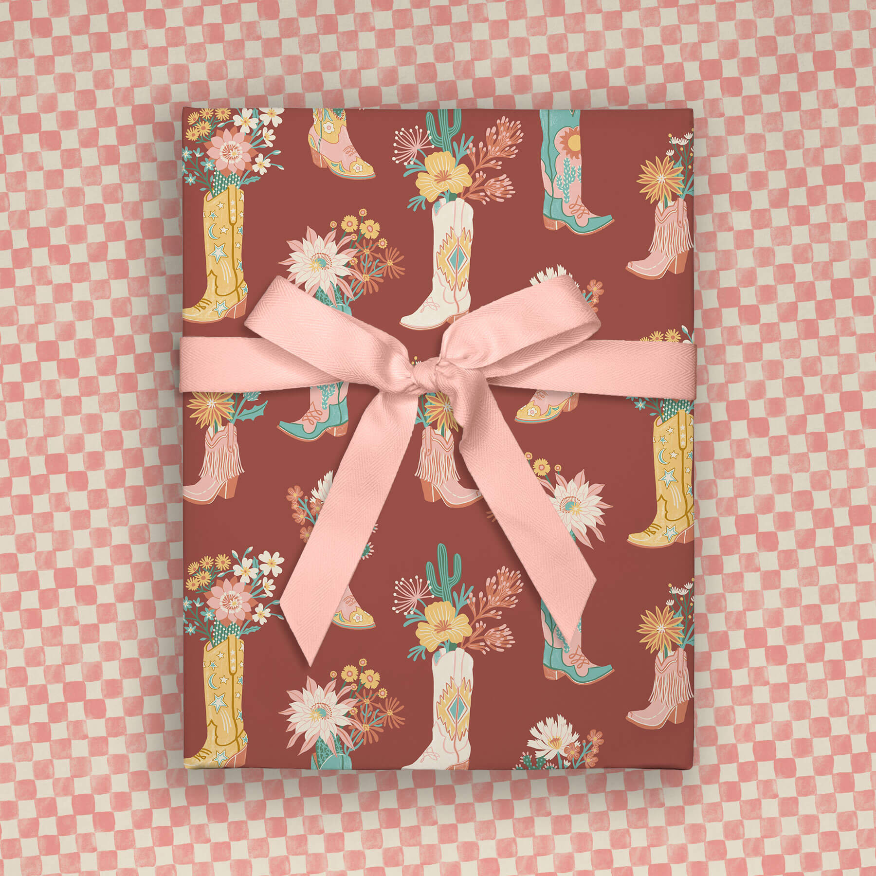 Blooming Cowgirl Boots, Double-Sided Flat Wrap