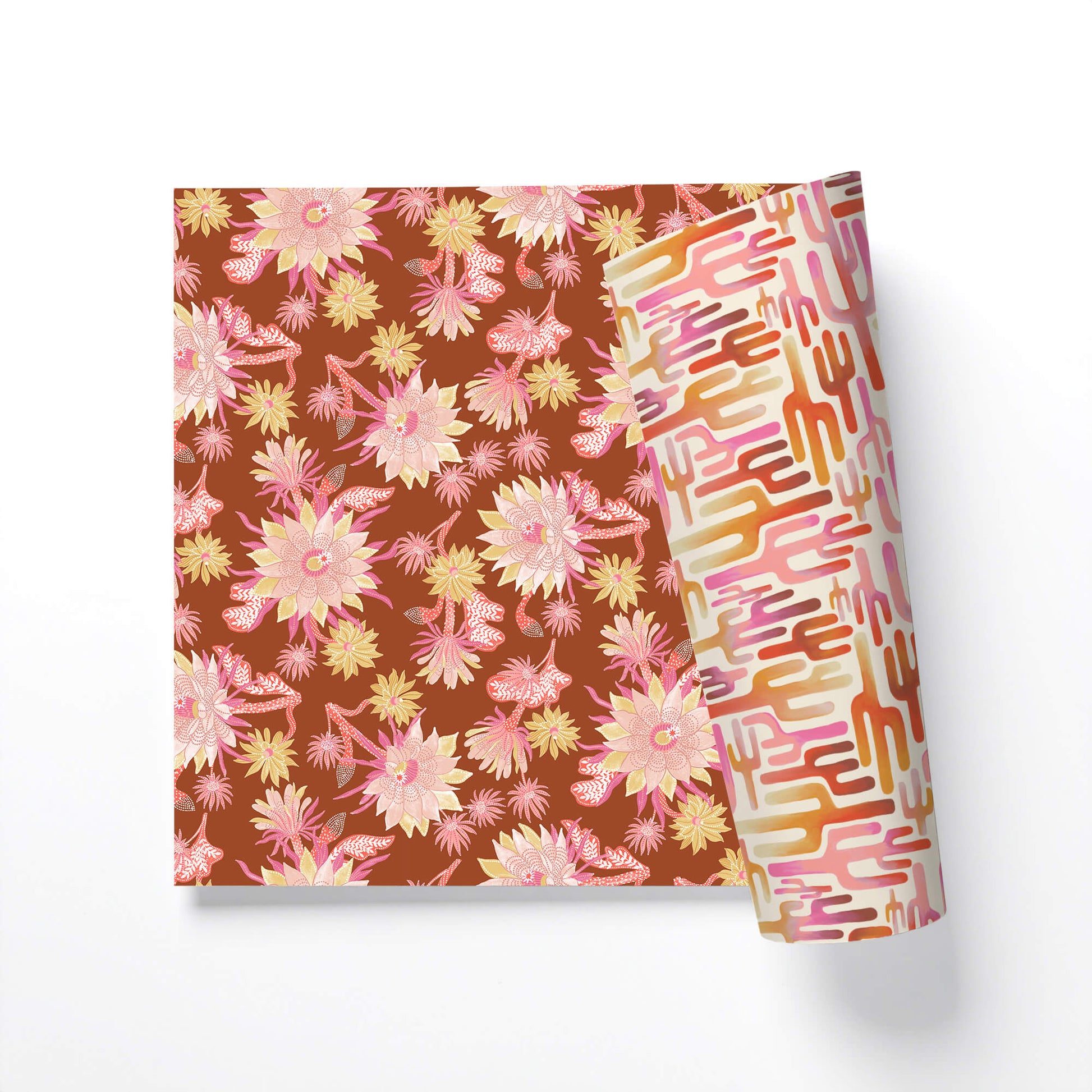Unique Cactus Blooms Double-Sided Gift Wrap