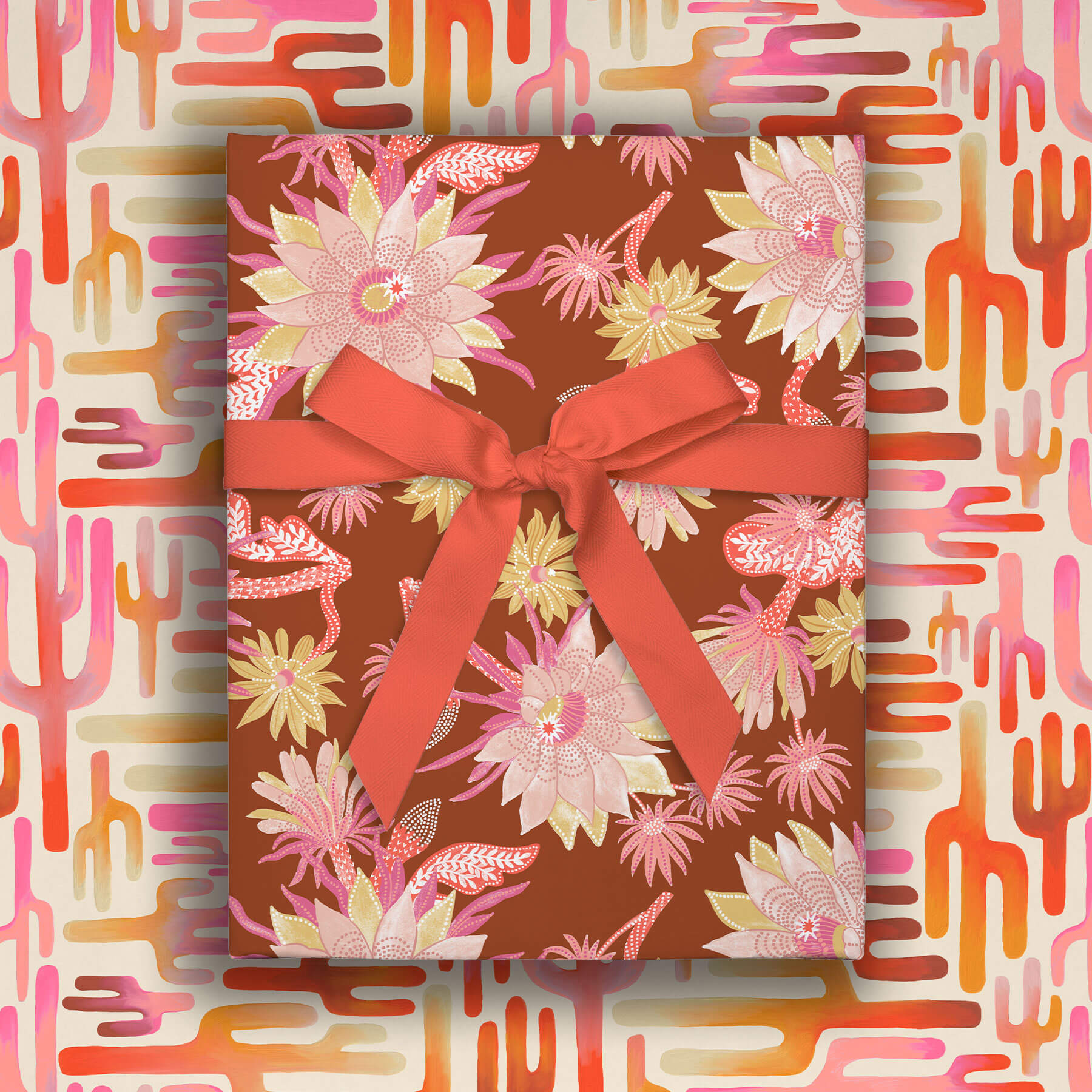 Cactus Blooms, Double-Sided Flat Wrap