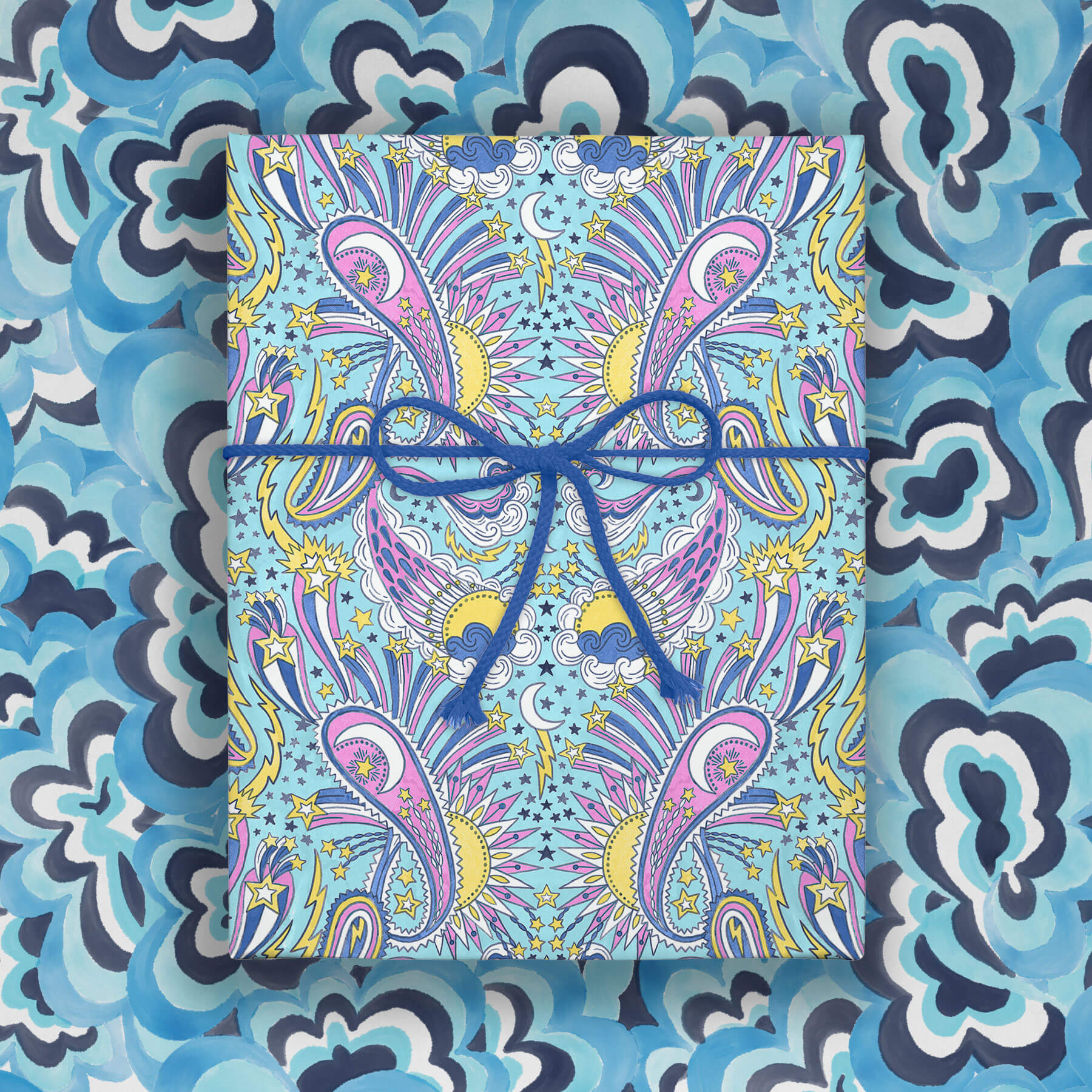 Celestial Paisley, Double-Sided Flat Wrap