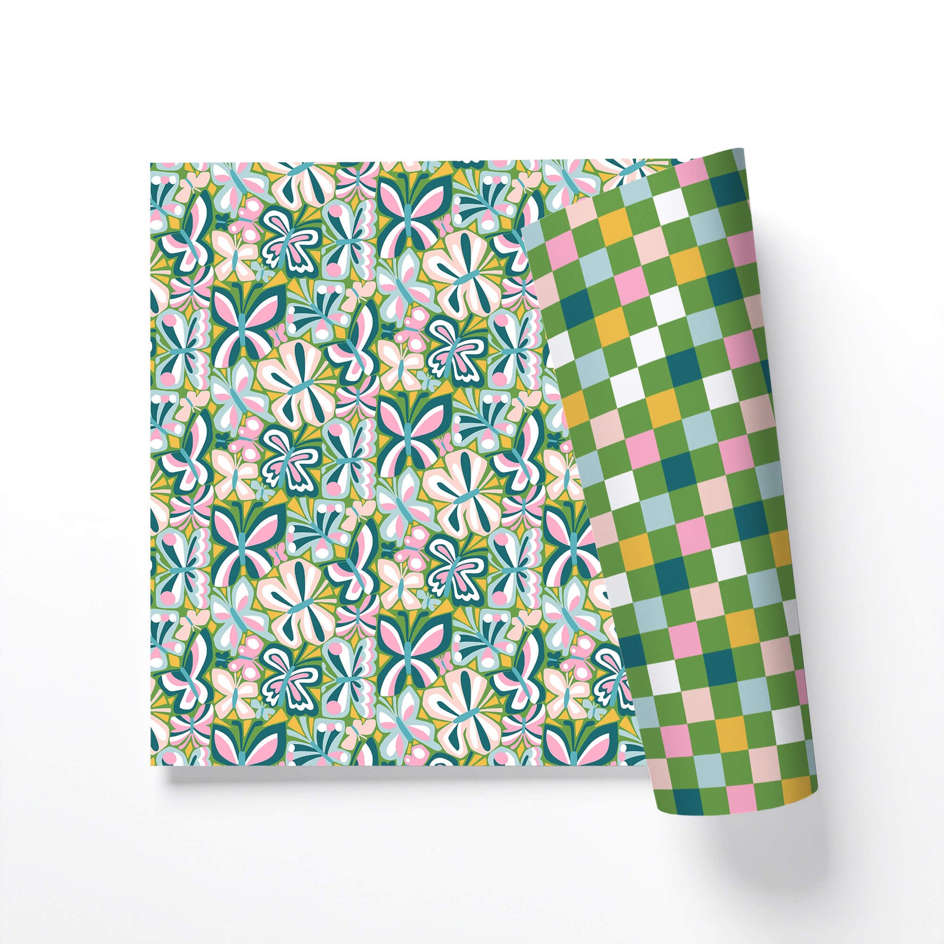 Artistic Cut Paper Butterfly Double-Sided Gift Wrap