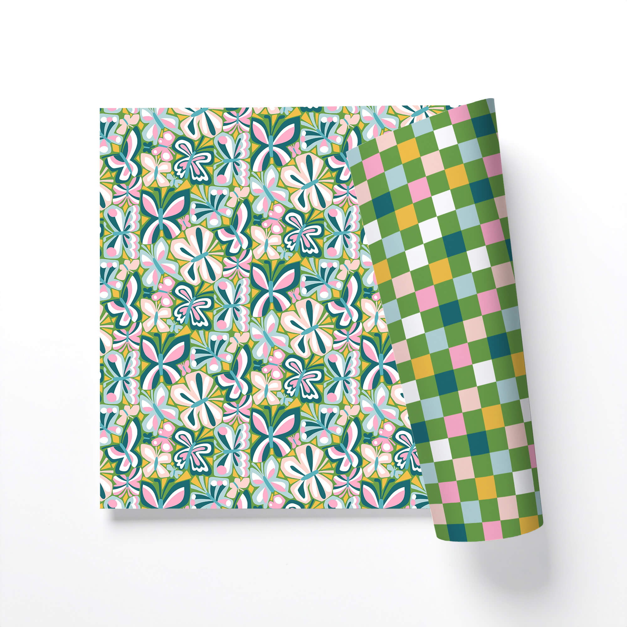 Artistic Cut Paper Butterfly Double-Sided Gift Wrap