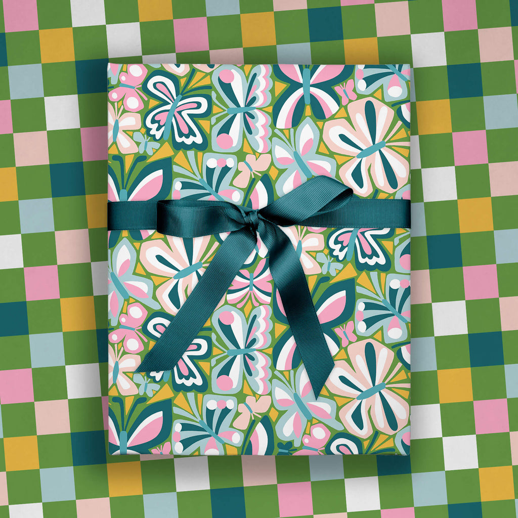 Cut Paper Butterflies, Double-Sided Flat Wrap
