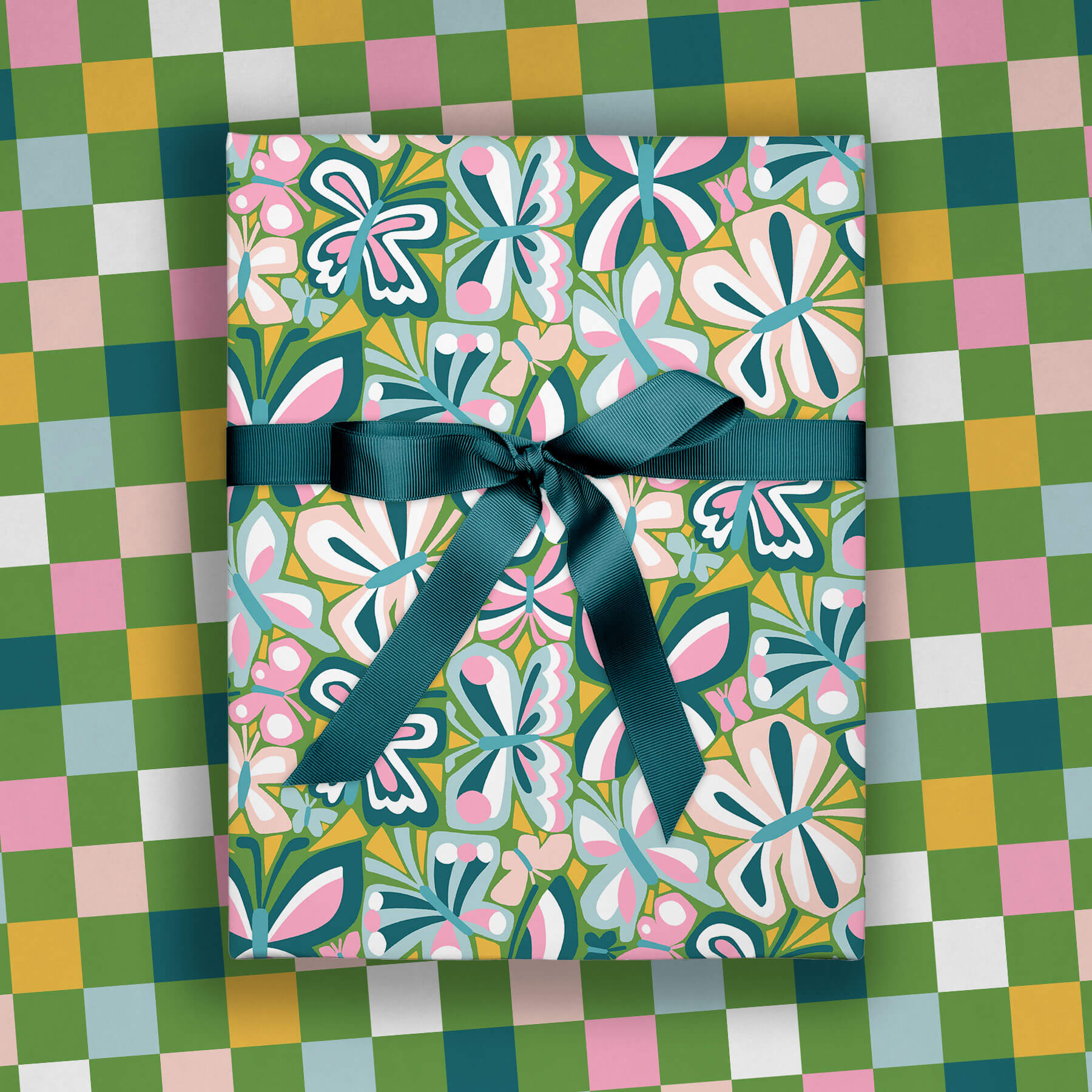 Cut Paper Butterflies, Double-Sided Flat Wrap