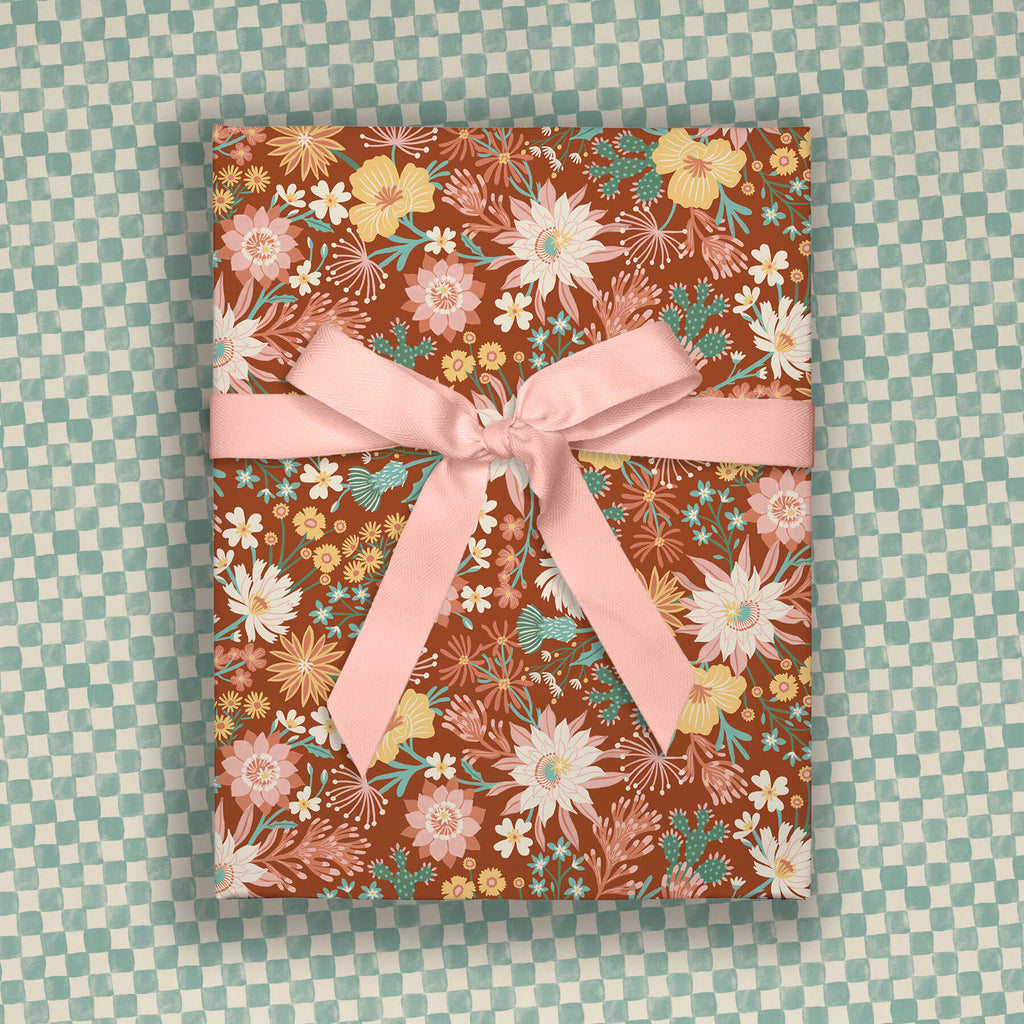 Desert Flora, Rust, Double-Sided Flat Wrap