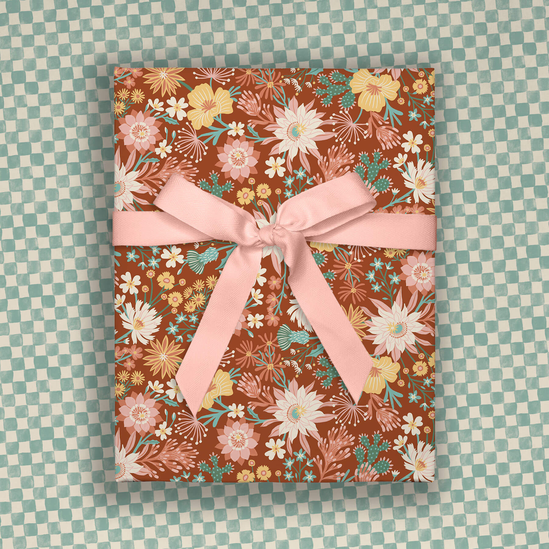 Desert Flora, Rust, Double-Sided Flat Wrap