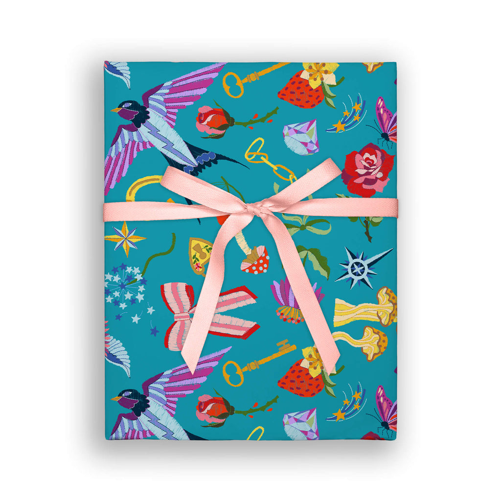 Embroidered Patches, Flat Wrap, Single-Sided, Set of 3