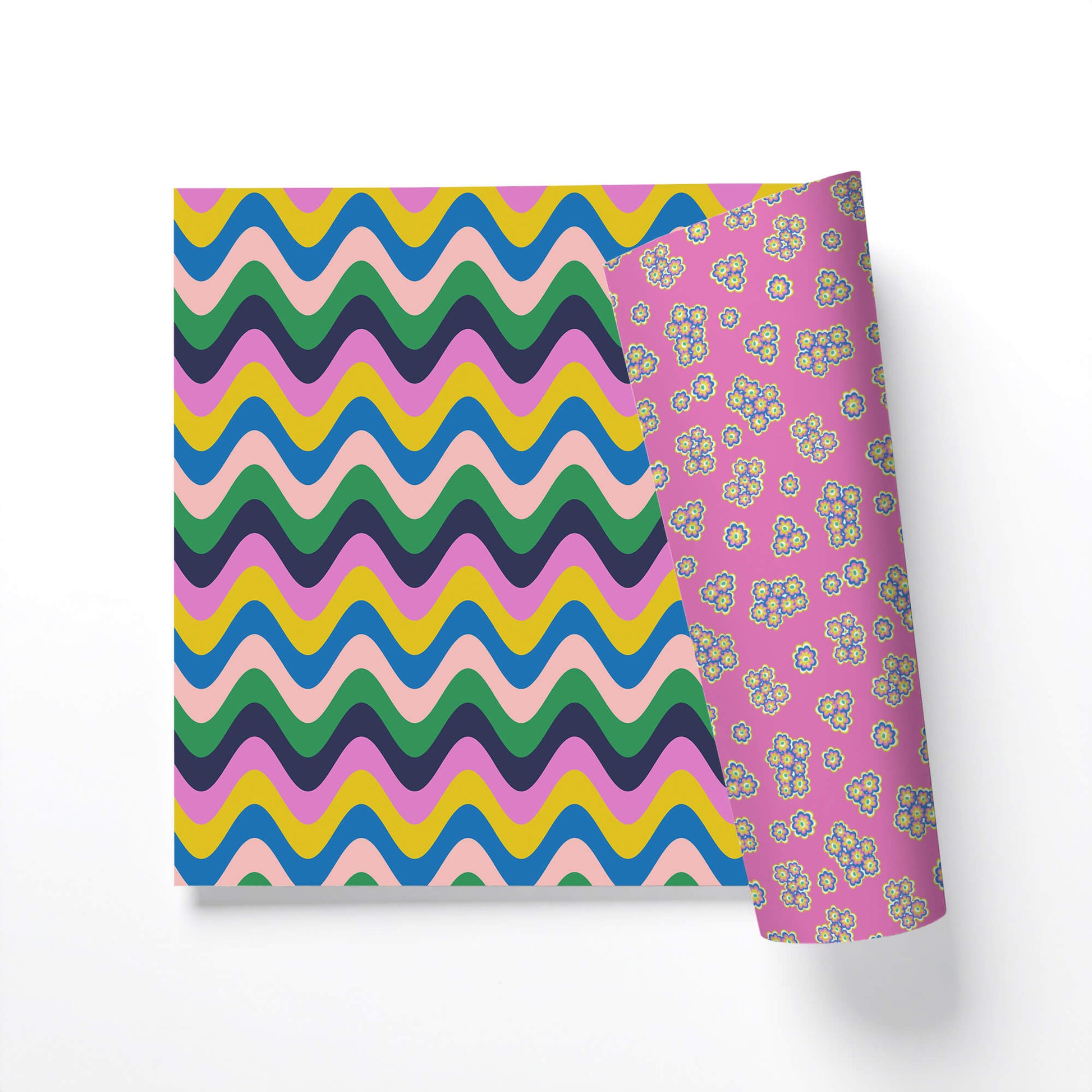 Retro-Modern Groovy Stripe Double-Sided Gift Wrap