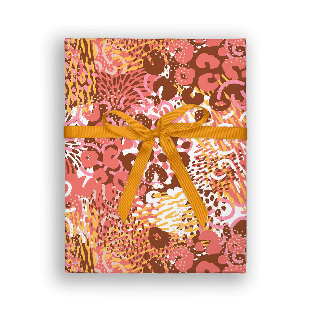 Painted Leopard Print Double Sided Flat Wrap