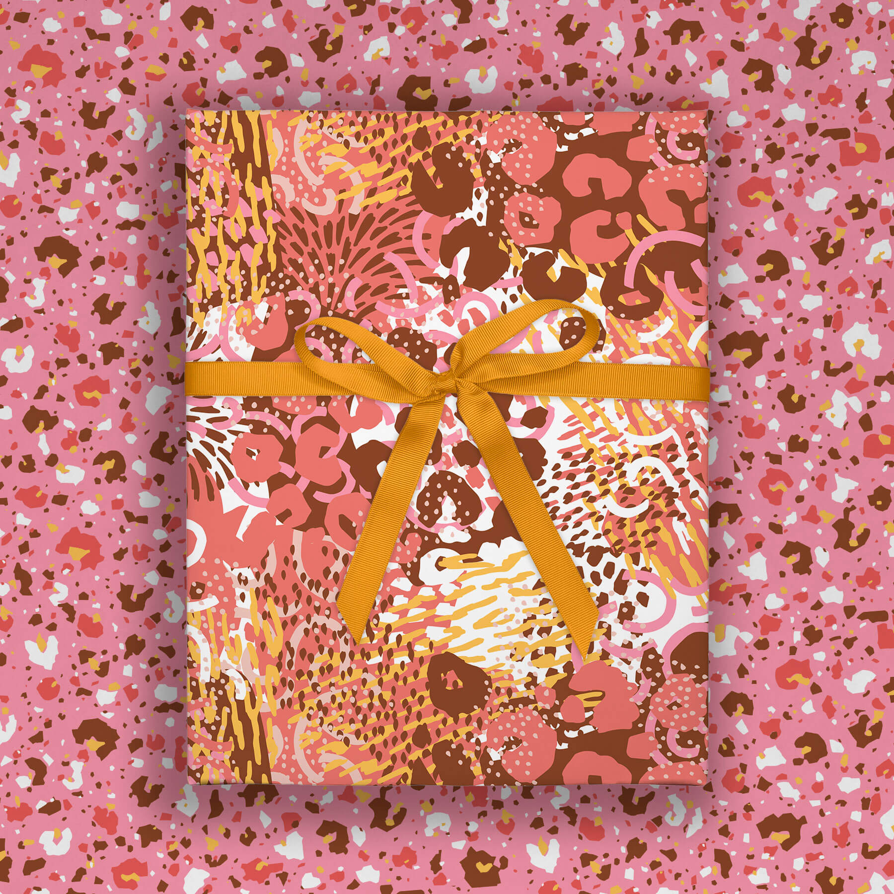 Painted Leopard Print, Double-Sided Flat Wrap