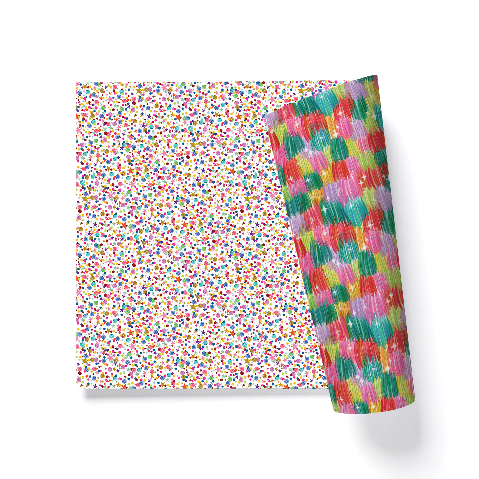 Double-Sided Gift Wrap with Sparkly Sequins and Party Fringe