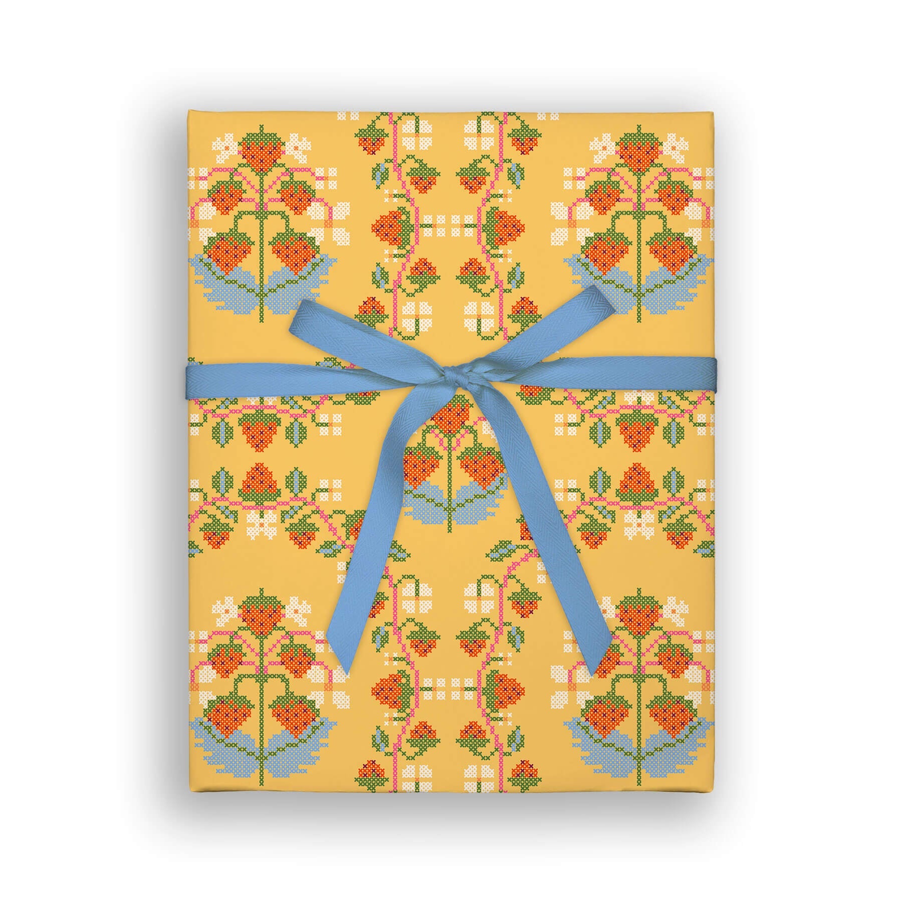 Strawberry Cross-Stitch Double Sided Flat Wrap