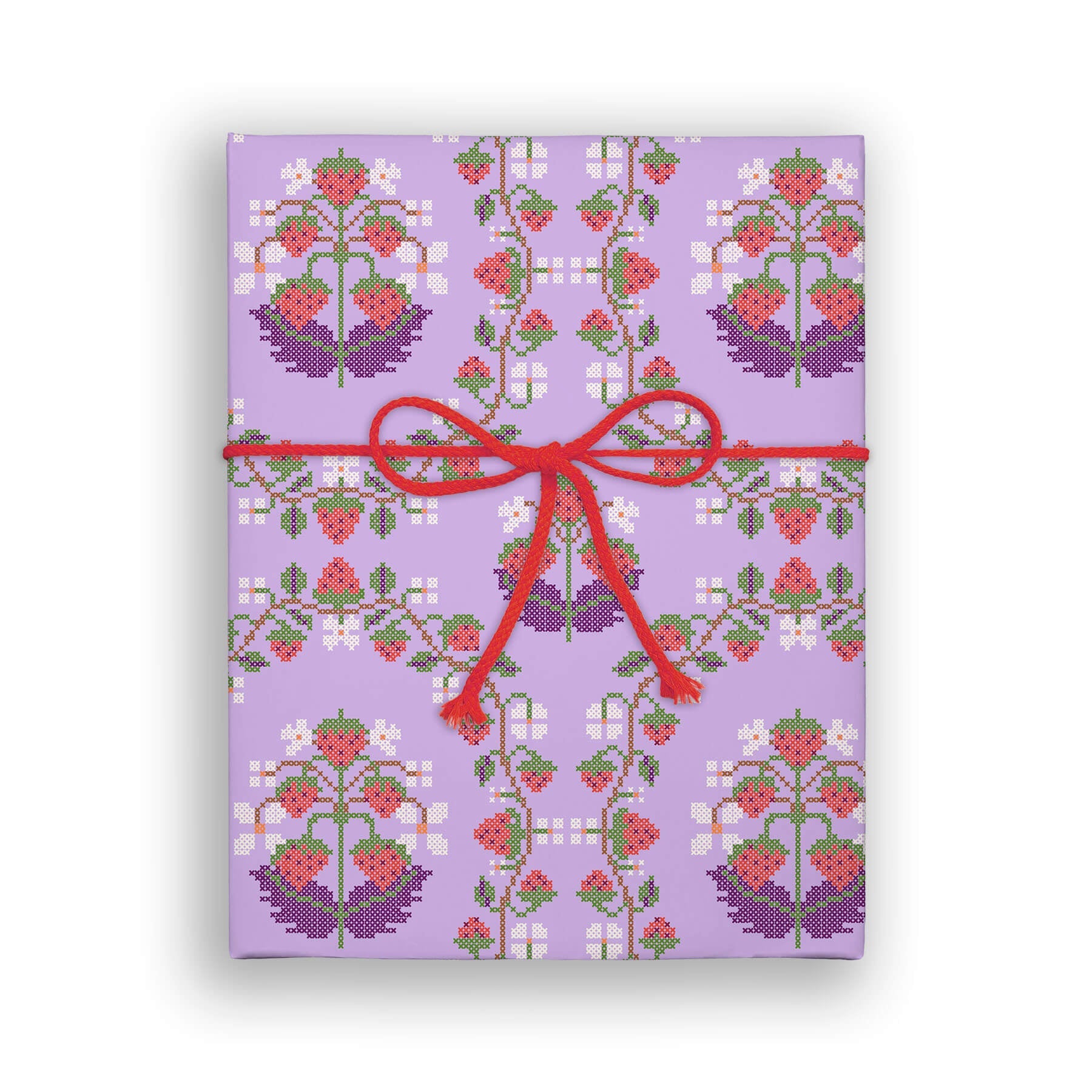 Strawberry Cross-Stitch Double Sided Flat Wrap