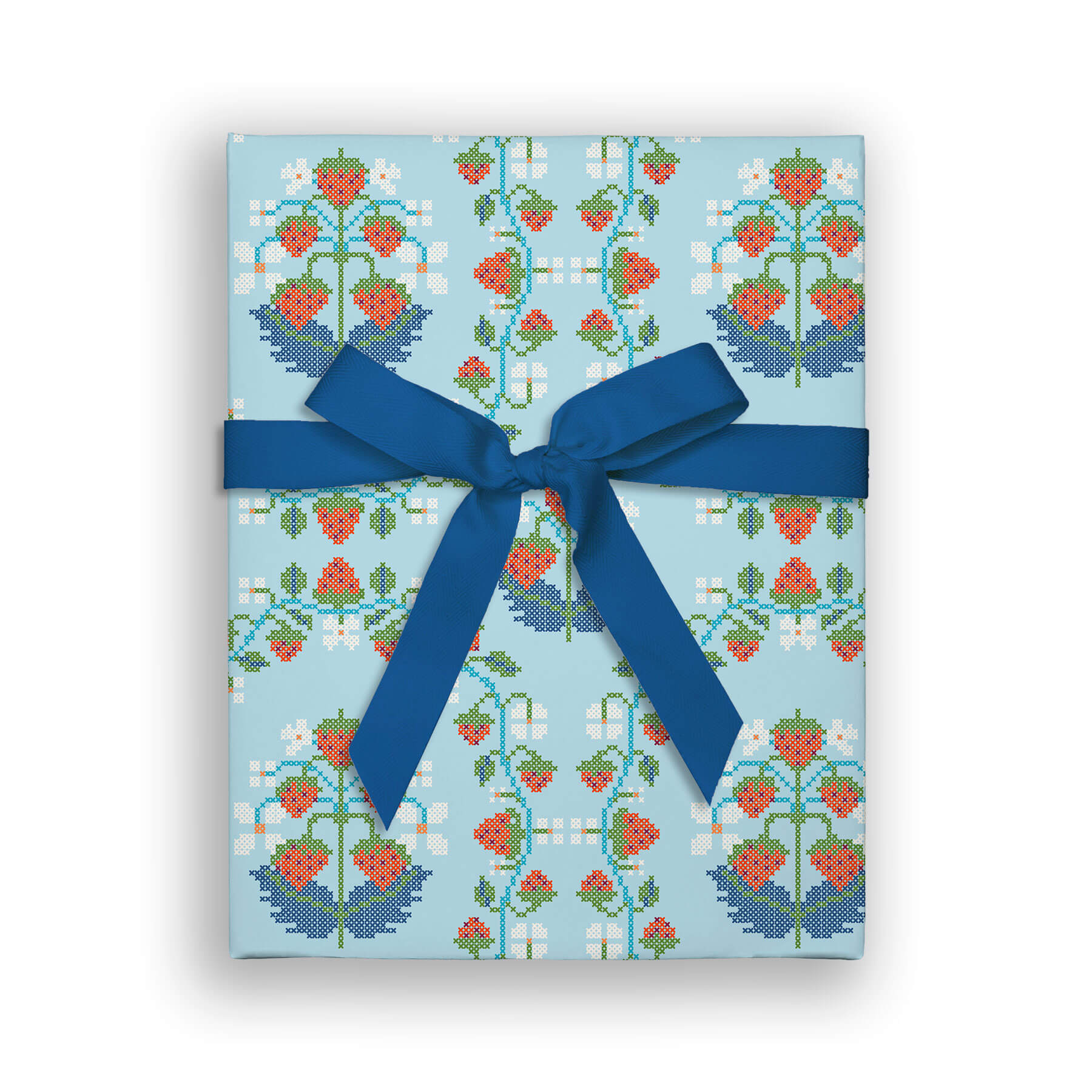Strawberry Cross-Stitch Double Sided Flat Wrap