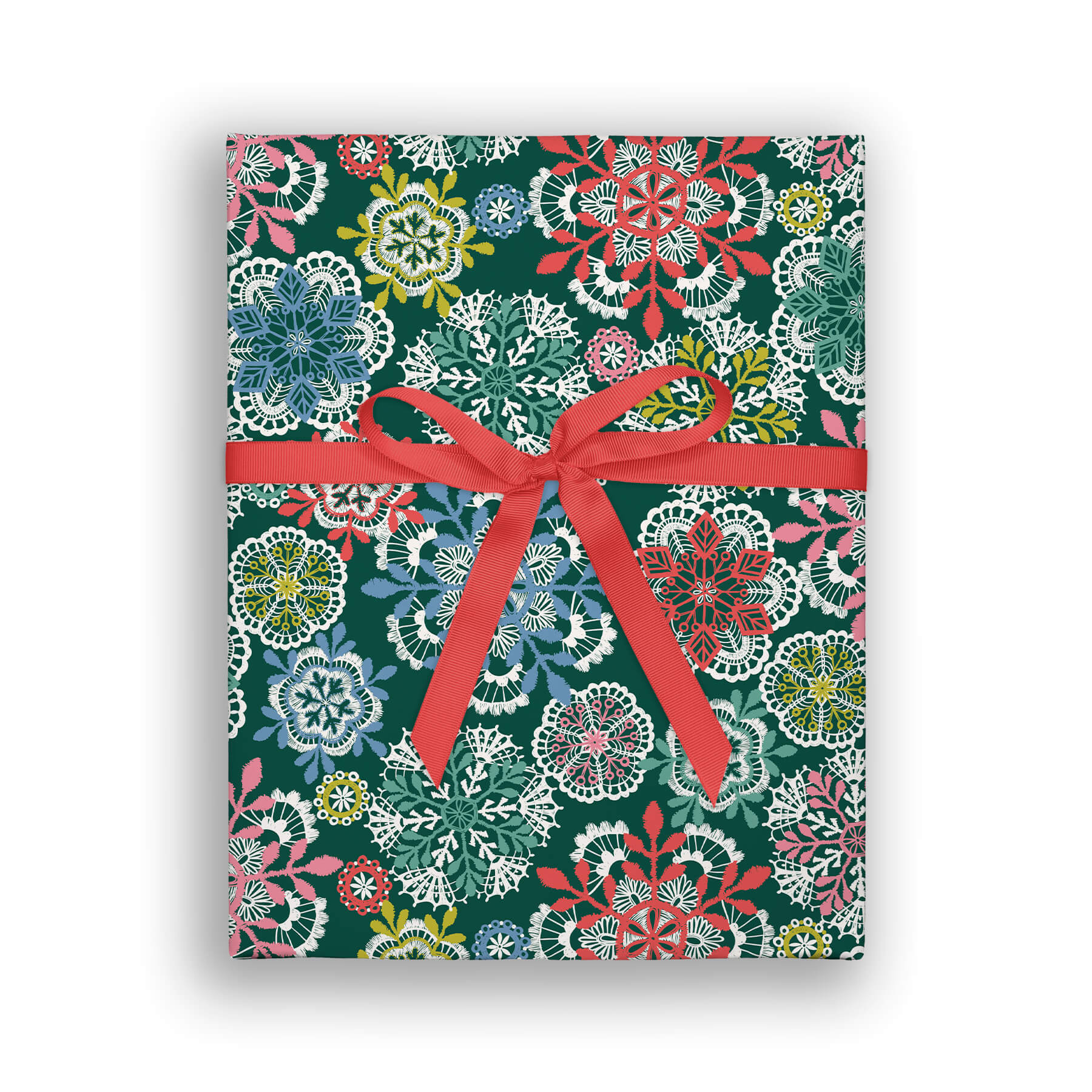 Crochet Snowflakes, Holiday Flat Wrap, Single-Sided, Set of 3