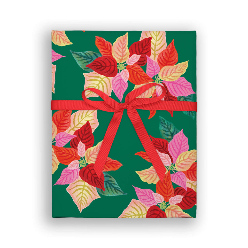 Poinsettia Holiday Gift Wrap