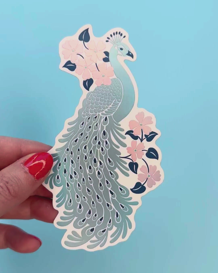 Peacock Matte Holographic Sticker